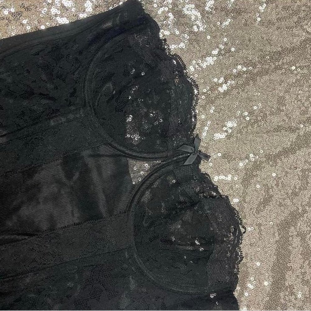 ❌SOLD❌ Etam black lace unlined corset size 36B - Picture 4 of 4